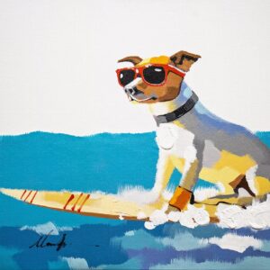 Dog Swift at the Beach is Giclee On Canvas (20x24) Wall Art