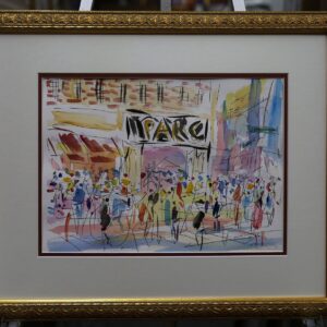 Original Watercolors Painting of the Park Restaurant By the Artist Joe Barker,Framed and Matted