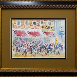 Park Restaurant is Original Watercolors Painting Framed and Matted by Joe Barker  18x22