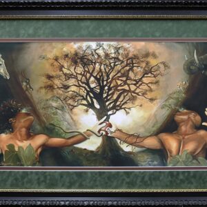 Day One Beginning by Edwin Lester,Black Art,african American Art (AP) Framed And Matted.