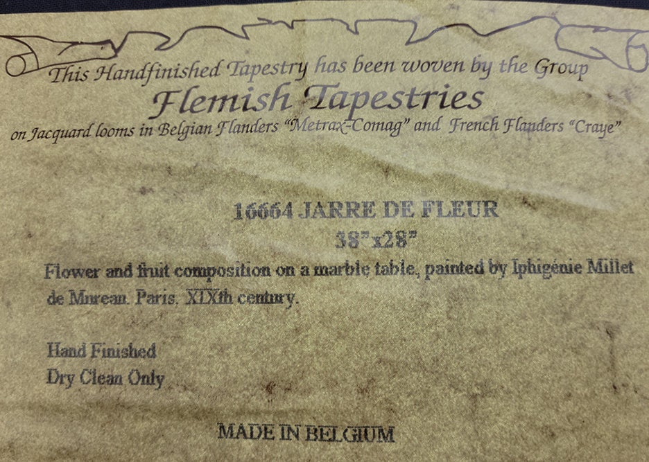 Hand finished Tapestry Has been woven by the group ,Flemish Tapestries from Belgium - Image 4
