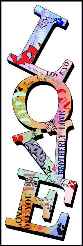 Love letters graffiti ,Giclee on Canvas ,Wall Art (7x20)( 10x30)