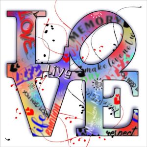 Love letters graffiti ,Giclee on Canvas ,Wall Art,Gallery Wrapped,Home Decor.