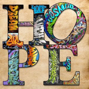 Hope is  Graffiti Art on Canvas Wall Art, Home Decor,Gallery Wrapped