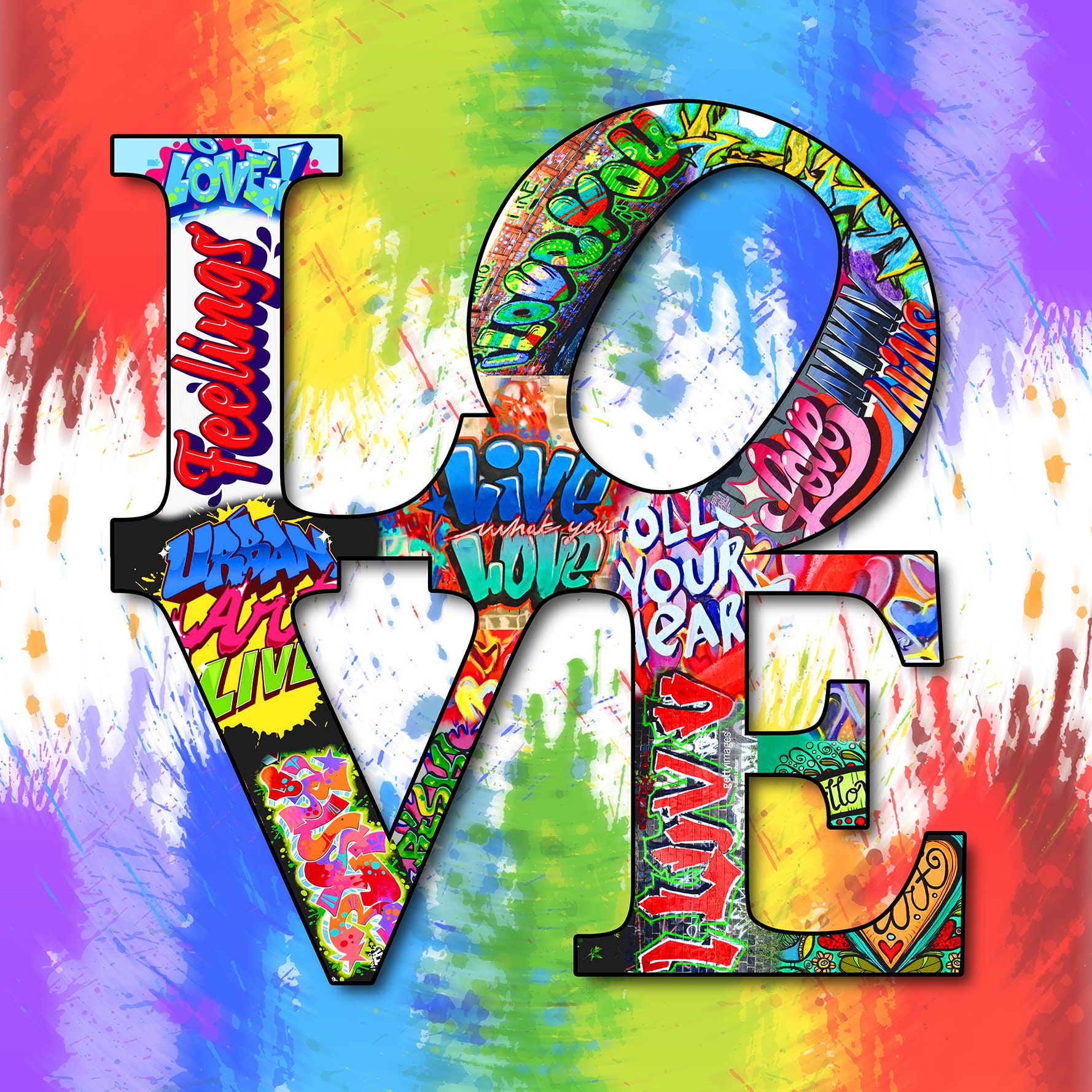 Graffiti Art on Canvas ,Giclee on Canvas ,Wall Art,Gallery Wrapped,Home Decor.