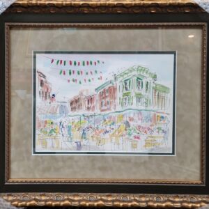 Italian Market By Joe Barker Is original Watercolors Painting on Acid free Paper.