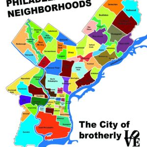Philadelphia k Map (Typography )