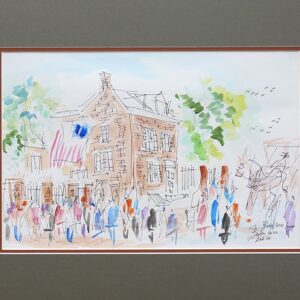 Original Watercolors Painting By The Artist Joe Barker (17'' x 23'' ) Independence Hall