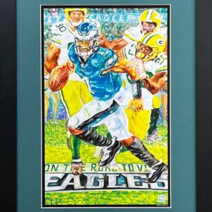 Jalen Hurts Framed and Matted (17'' x23'')