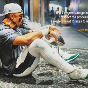 Jalen Hurts Trophy Poster, Gallery Canvas Wrap, Philadelphia Eagles